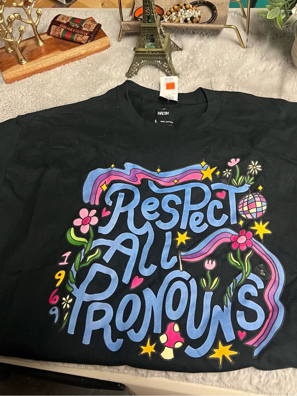 Respect All Pronouns  Graphic Tee - Black